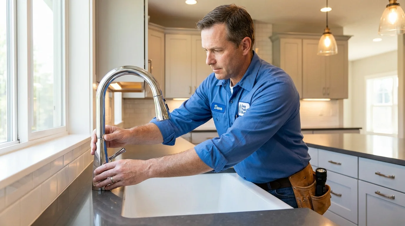 Kitchen faucet installation by Johns Plumbing LLC in Berlin